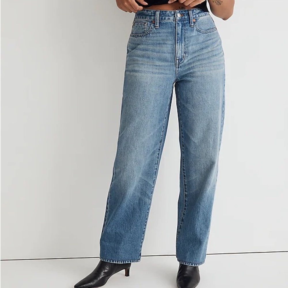 Madewell Curvy Baggy Straight Jeans in Letica Wash